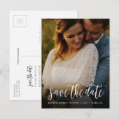 Stijlvolle handgeschreven foto Save the Date Brief Aankondigingskaart (Voorkant / Achterkant)
