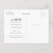 Stijlvolle handgeschreven foto Save the Date Brief Aankondigingskaart (Achterkant)