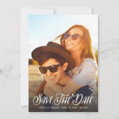Stijlvolle handgeschreven foto slaat de datum op save the date (Voorkant)