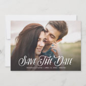 Stijlvolle handgeschreven foto slaat de datum op save the date (Voorkant)