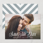 Stijlvolle handgeschreven foto slaat de datum op save the date (Voorkant / Achterkant)