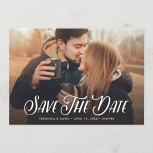 Stijlvolle handgeschreven foto slaat de datum op save the date