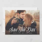 Stijlvolle handgeschreven foto slaat de datum op save the date (Voorkant)