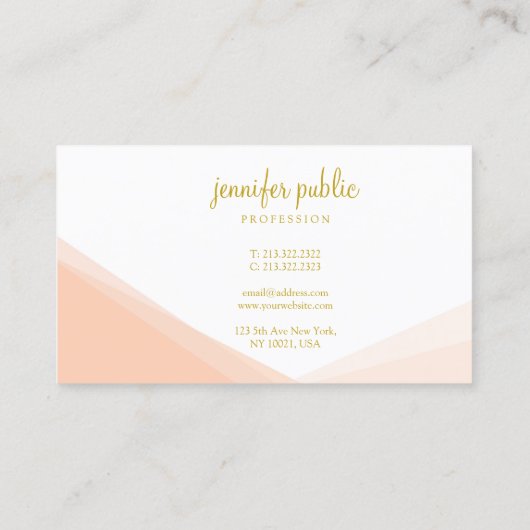 Stijlvolle handgeschreven gouden naamschrift Moder Visitekaartje (Achterkant)