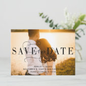 Stijlvolle handgeschreven kalligrafie Foto Save The Date (Staand voorkant)