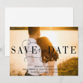 Stijlvolle handgeschreven kalligrafie Foto Save The Date (Voorkant / Achterkant)