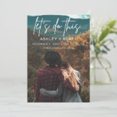 Stijlvolle handgeschreven kalligrafie Sparen de Da Save The Date (Staand voorkant)