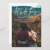 Stijlvolle handgeschreven kalligrafie Sparen de Da Save The Date (Voorkant / Achterkant)