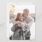 Stijlvolle handgeschreven script persoonlijke foto save the date (Voorkant)