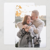 Stijlvolle handgeschreven script persoonlijke foto save the date (Voorkant / Achterkant)