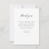 Stijlvolle handgeschreven script trouwfoto bedankkaart (Achterkant)