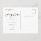 Stijlvolle handgeschreven scriptfoto opslaan Datum Aankondigingskaart (Achterkant)