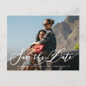 Stijlvolle handgeschreven scriptfoto opslaan Datum Aankondigingskaart (Voorkant)