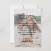 stijlvolle, handgeschreven trouwfoto bedankkaart (Achterkant)