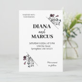 Stijlvolle handgetekende bloemen kaart (Staand voorkant)