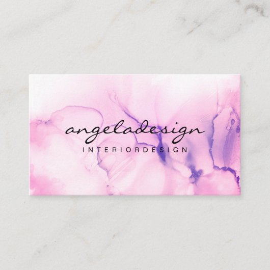 Stijlvolle handmatige natte Waterverf Ombre Splash Visitekaartje (Voorkant)