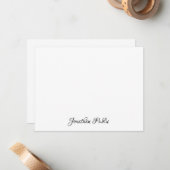 Stijlvolle handschrift naam tekst minimalistisch p notitiekaartje (Voorkant / Achterkant in situ)