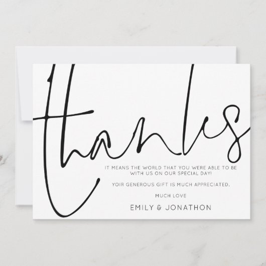 Stijlvolle handschrift script Bedankt Foto Harteli (Voorkant)