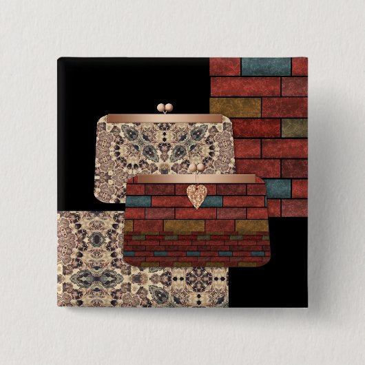 Stijlvolle handtassen vierkante button 5,1 cm (Voorkant)