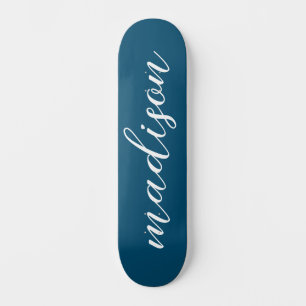 Stijlvolle handtekening eenvoudige marineblauw Mon Persoonlijk Skateboard