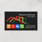 Stijlvolle Handyman-pictogrammen op het dak Visitekaartje (Voorkant)