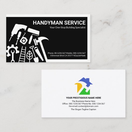 Stijlvolle Handyman Tools Rand Visitekaartje (Voorkant / Achterkant)