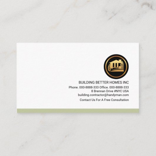 Stijlvolle Handyman Tools Rooftop Building Visitekaartje (Achterkant)