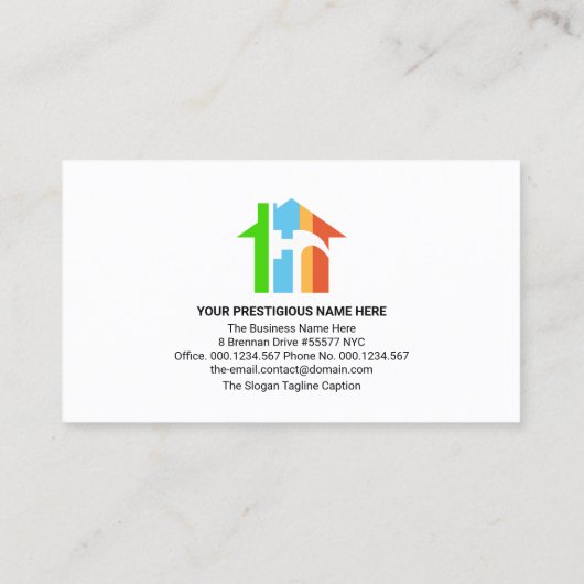 Stijlvolle handymanpictogrammen kolomlagen Home Re Visitekaartje (Achterkant)