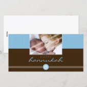 STIJLVOLLE HANNUKAH FOTOKAART :: stripesteek 1L Feestdagenkaart (Voorkant / Achterkant)