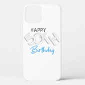 Stijlvolle Happy 50th Birthday Typografie Case-Mate iPhone Case (Achterkant)