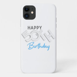 Stijlvolle Happy 50th Birthday Typografie Case-Mate iPhone Case