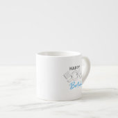 Stijlvolle Happy 50th Birthday Typografie Espresso Kop (Voorkant rechts)