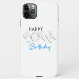 Stijlvolle Happy 50th Birthday Typografie iPhone 11Pro Max Hoesje