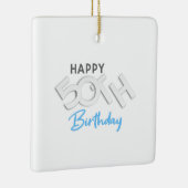 Stijlvolle Happy 50th Birthday Typografie Keramisch Ornament (Rechts)