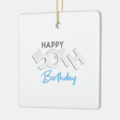 Stijlvolle Happy 50th Birthday Typografie Keramisch Ornament (Links)