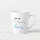 Stijlvolle Happy 50th Birthday Typografie Latte Mok (Rechts)
