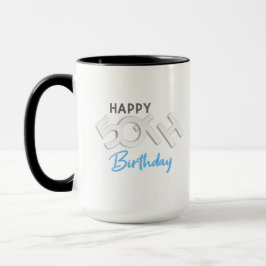Stijlvolle Happy 50th Birthday Typografie Mok