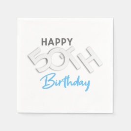 Stijlvolle Happy 50th Birthday Typografie Servet