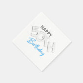 Stijlvolle Happy 50th Birthday Typografie Servet (Hoek)