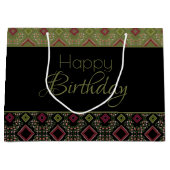Stijlvolle Happy Birthday grote papieren Canvas ta Groot Cadeauzakje (Voorkant)