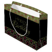 Stijlvolle Happy Birthday grote papieren Canvas ta Groot Cadeauzakje (Achterkant Gekanteld)