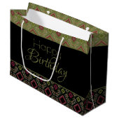 Stijlvolle Happy Birthday grote papieren Canvas ta Groot Cadeauzakje (Voorkant Gekanteld)
