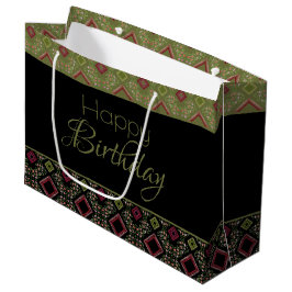 Stijlvolle Happy Birthday grote papieren Canvas ta Groot Cadeauzakje