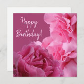 Stijlvolle Happy Birthday roze roos eigenzinnig p Feestdagenkaart (Voorkant / Achterkant)