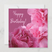 Stijlvolle Happy Birthday roze roos eigenzinnig p Feestdagenkaart (Voorkant)