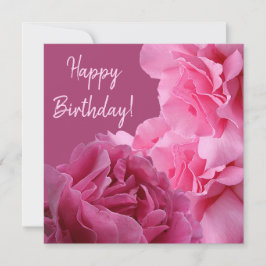 Stijlvolle Happy Birthday  roze roos eigenzinnig p Feestdagenkaart