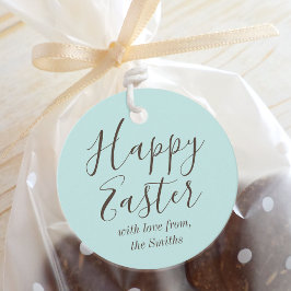Stijlvolle Happy Easter Blue Green Party Favor Lab Bedankjes Labels