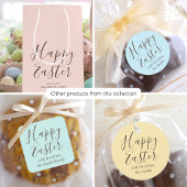 Stijlvolle Happy Easter Blush Roze Party Favor Lab Bedankjes Labels
