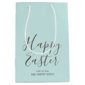 Stijlvolle Happy Easter Gift Wrap blauw groen Medium Cadeauzakje (Voorkant)
