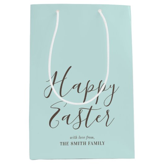 Stijlvolle Happy Easter Gift Wrap blauw groen Medium Cadeauzakje (Voorkant)
